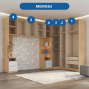 Ver imagem 5 de Guarda Roupa Modulado 6 Peças Elegance Marrom/Angelin/Blanc