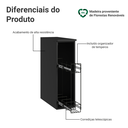 Ver imagem 4 de Balcão Porta-Tempeiros 20 cm Suspenso Preto Nice Madesa