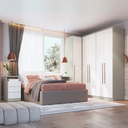 Ver imagem 1 de Guarda Roupa Modulado 5 Peças Elegance Cinza/Niquel/Blanc