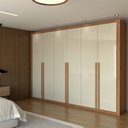 Ver imagem 1 de Guarda-roupa Casal Aura 6 Portas 6 Gavetas Cinamomo/off White - Panorama Móveis