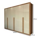 Ver imagem 4 de Guarda-roupa Casal Aura 6 Portas 6 Gavetas Cinamomo/off White - Panorama Móveis