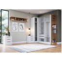 Ver imagem 2 de Guarda Roupa Modulado Casal 7 Peças 100% MDF Requinte+ Branco/Line/Macadâmia