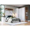 Ver imagem 1 de Guarda Roupa Modulado Casal 7 Peças 100% MDF Requinte+ Branco/Line/Macadâmia