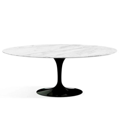 Mesa de Jantar Saarinen Oval 137x90 Cm Mármore Carrara 