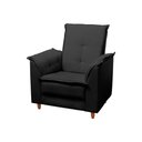 Ver imagem 3 de Poltrona Amamentação e Puff Luna Suede Preto Pés Palito Tana Decor Newbelle Decor