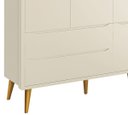 Ver imagem 3 de Guarda-roupa Retrô 3 Portas Théo New Areia Fosco com Madeira - Moveisaqui