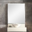 Ver imagem 6 de Bancada de Porcelanato para Banheiro com Cuba de Apoio Prateleira e Espelheira Bumi