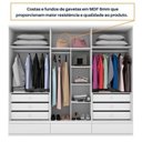 Ver imagem 7 de Quarto Casal Completo Guarda Roupa 6 Portas com Cama e Mesa de Cabeceira 