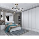Ver imagem 1 de Quarto Casal Completo Guarda Roupa 6 Portas com Cama e Mesa de Cabeceira 