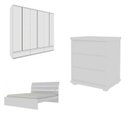Ver imagem 2 de Quarto Casal Completo Guarda Roupa 6 Portas com Cama e Mesa de Cabeceira 