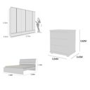 Ver imagem 3 de Quarto Casal Completo Guarda Roupa 6 Portas com Cama e Mesa de Cabeceira 