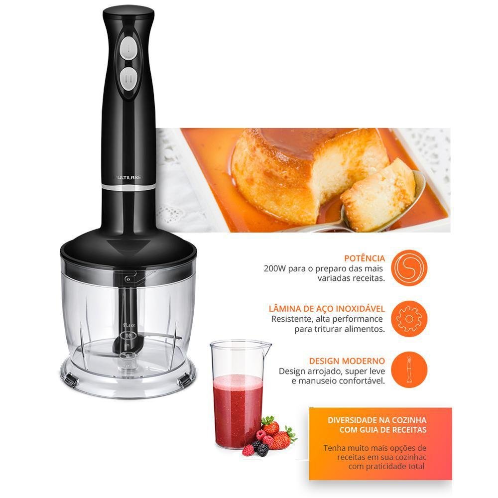Mixer 3 em 1 Gourmet Preto 220v Multilaser - 5