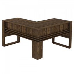 Kit 4 Peças com Mesa para Escritório em L, Gaveteiro, Armário Multiuso e Balcão - 3