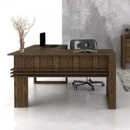 Kit 4 Peças com Mesa para Escritório em L, Gaveteiro, Armário Multiuso e Balcão - 2