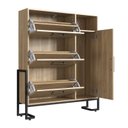 Ver imagem 5 de Sapateira com 1 Porta e 3 Gavetas Destaques Marrom/Oak/Preto