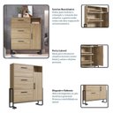 Ver imagem 6 de Sapateira com 1 Porta e 3 Gavetas Destaques Marrom/Oak/Preto