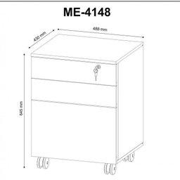 Kit 4 Peças com Mesa para Escritório em L, Gaveteiro, Armário Multiuso e Balcão - 18