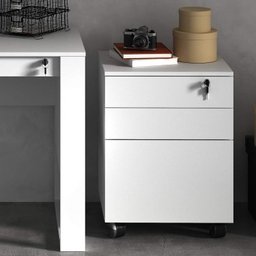 Kit 4 Peças com Mesa para Escritório em L, Gaveteiro, Armário Multiuso e Balcão - 14