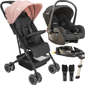 Carrinho de Bebe Bebe Conforto Base Isofix Kiddo Mascote Rosa