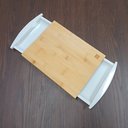 Ver imagem 3 de Tábua de Corte 2 Gavetas Coletoras Plastico Home&co Retangular Bambu 4x38x25cm Natural