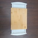 Ver imagem 5 de Tábua de Corte 2 Gavetas Coletoras Plastico Home&co Retangular Bambu 4x38x25cm Natural