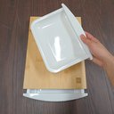 Ver imagem 4 de Tábua de Corte 2 Gavetas Coletoras Plastico Home&co Retangular Bambu 4x38x25cm Natural