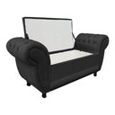 Ver imagem 4 de Recamier Baú Grécia 195cm Namoradeira Calçadeira Suede Preto