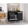 Balcão para Cooktop Carla 4 ou 5 Bocas 1 Porta Preto - Ajl Moveis - 2