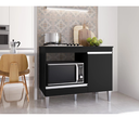 Ver imagem 2 de Balcão para Cooktop Carla 4 ou 5 Bocas 1 Porta Preto - Ajl Moveis