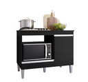 Ver imagem 1 de Balcão para Cooktop Carla 4 ou 5 Bocas 1 Porta Preto - Ajl Moveis