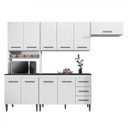 Ver imagem 1 de Cozinha Completa 10 Portas 3 Gavetas Atenas Kaiki Moveis Branco