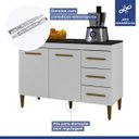 Ver imagem 7 de Cozinha Completa 10 Portas 3 Gavetas Atenas Kaiki Moveis Branco
