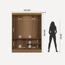 Ver imagem 2 de Armário Multiuso 4 Portas WL16 5 Nichos Lavanderia - Carvalho c/ Off-White