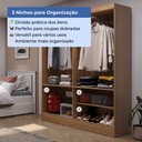 Ver imagem 5 de Armário Multiuso 4 Portas WL16 5 Nichos Lavanderia - Carvalho c/ Off-White