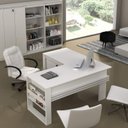 Ver imagem 2 de Conjunto 2 Peças com Mesa para Escritório em L e Armário Multiuso Baixo Branco