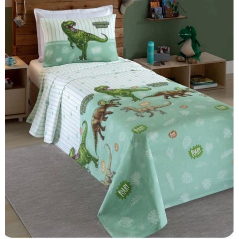 Jogo de Cama Solteiro Kids Priori Dino 130 Fios Dohler Priori Kids