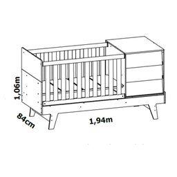 Berço Americano com Mesa de Cabeceira Prince - 3