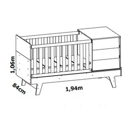 Berço Americano com Mesa de Cabeceira Prince - 3