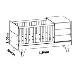 Berço Americano com Mesa de Cabeceira Prince - 3