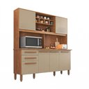 Ver imagem 2 de Cozinha Compacta Donna Plus 6 Portas e 2 Gavetas MDP Yescasa Marrom/Mel/Arenas