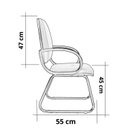 Ver imagem 5 de Cadeira Escritório Interlocutor Fixa Estofada Anatômica Base Sky com Braço Preto