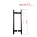 Ver imagem 3 de Puxador H duplo 40x30cm reto barra chata para porta de vidro e portão - Preto
