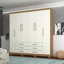 Ver imagem 2 de Guarda Roupa Casal 6 Portas e 6 Gavetas Toronto Nature/champanhe - Pallazio