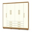 Ver imagem 1 de Guarda Roupa Casal 6 Portas e 6 Gavetas Toronto Nature/champanhe - Pallazio