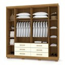 Ver imagem 3 de Guarda Roupa Casal 6 Portas e 6 Gavetas Toronto Nature/champanhe - Pallazio