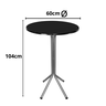 Mesa Bistrô Alto Cinza Tampo Redondo Mdf Preto 60cm - 3