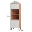 Ver imagem 4 de Paneleiro Torre Quente Macadâmia 70cm para Micro e Forno Branco/Freijó