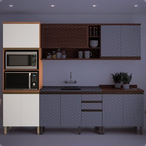 Paneleiro Torre Quente Macadâmia 70cm Para Micro e Forno