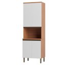 Ver imagem 3 de Paneleiro Macadâmia 70cm 4 Portas para Microondas Branco/Freijó