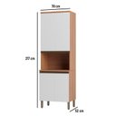 Ver imagem 4 de Paneleiro Macadâmia 70cm 4 Portas para Microondas Branco/Freijó